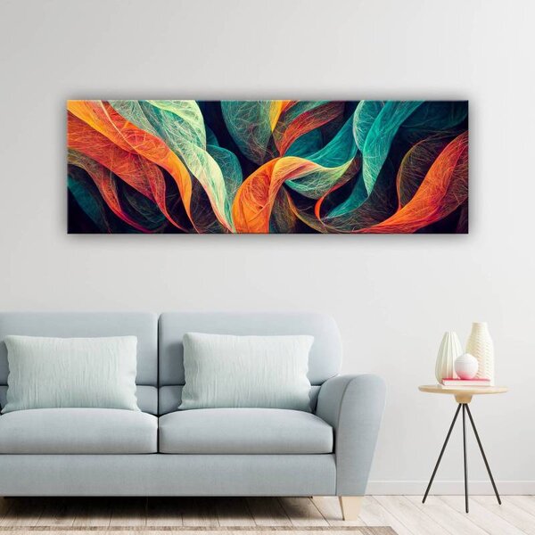 70x40 cm - Színes absztrakt fonalak vászonkép