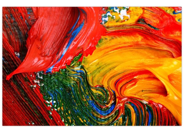 Kép - Kékítő absztrakció ecsettel (90x60 cm)