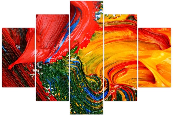 Kép - Kékítő absztrakció ecsettel (150x105 cm)