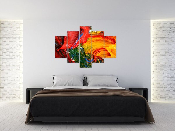 Kép - Kékítő absztrakció ecsettel (150x105 cm)