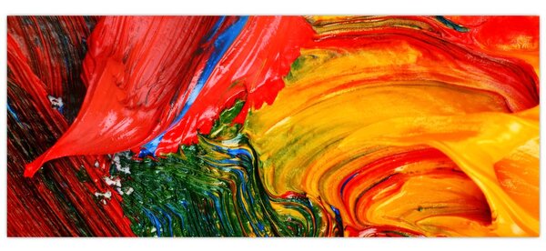 Kép - Kékítő absztrakció ecsettel (120x50 cm)