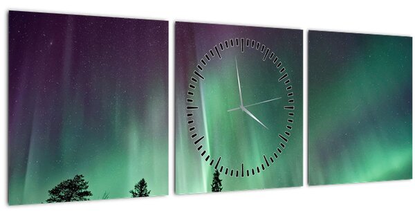 Északi fény képe (órával) (90x30 cm)
