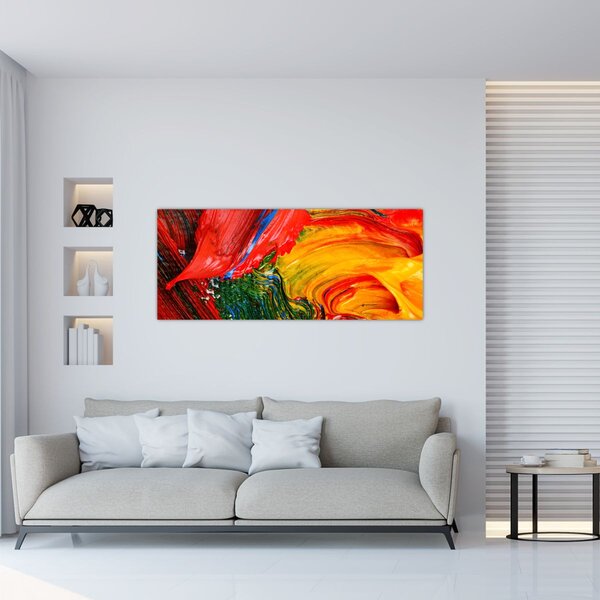 Kép - Kékítő absztrakció ecsettel (120x50 cm)