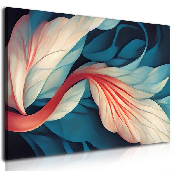 70x40 cm - Különös absztrakt színes virágok vászonkép