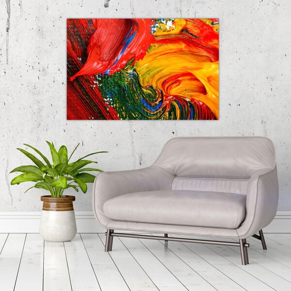 Kép - Kékítő absztrakció ecsettel (90x60 cm)