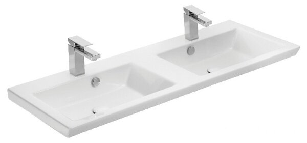 TMP FLAT 120 álló fürdőszobabútor - Sanovit ISIK 4120 DUPLA porcelán mosdóval - 120 x 44 cm