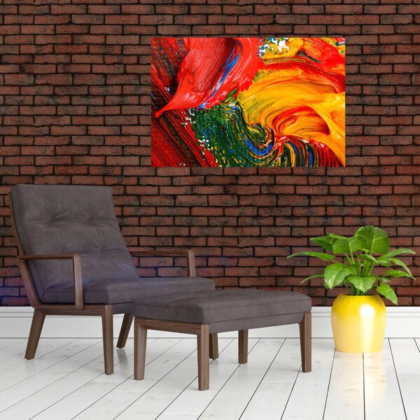 Kép - Kékítő absztrakció ecsettel (90x60 cm)