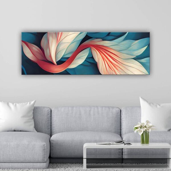 70x40 cm - Különös absztrakt színes virágok vászonkép