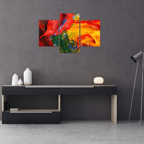 Kép - Kékítő absztrakció ecsettel (90x60 cm)