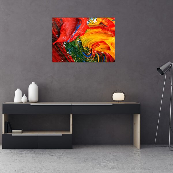 Kép - Kékítő absztrakció ecsettel (70x50 cm)