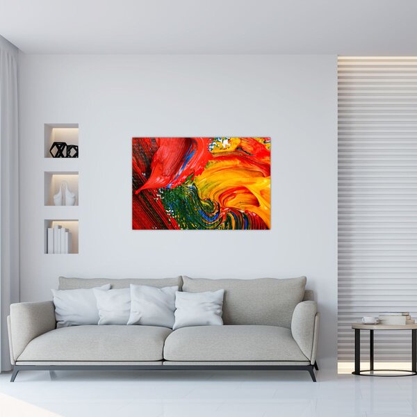 Kép - Kékítő absztrakció ecsettel (90x60 cm)