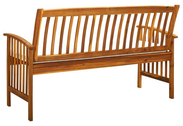 Tömör akácfa kerti pad párnával 147 cm