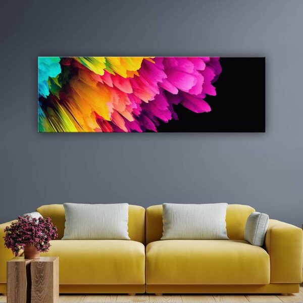 70x40 cm - Színes festék robbanás vászonkép