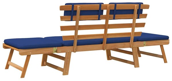2 az 1-ben tömör akácfa kerti pad párnákkal 190 cm