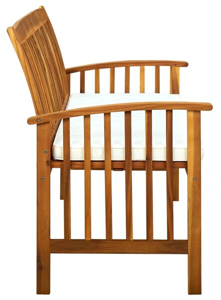 Tömör akácfa kerti pad párnával 147 cm