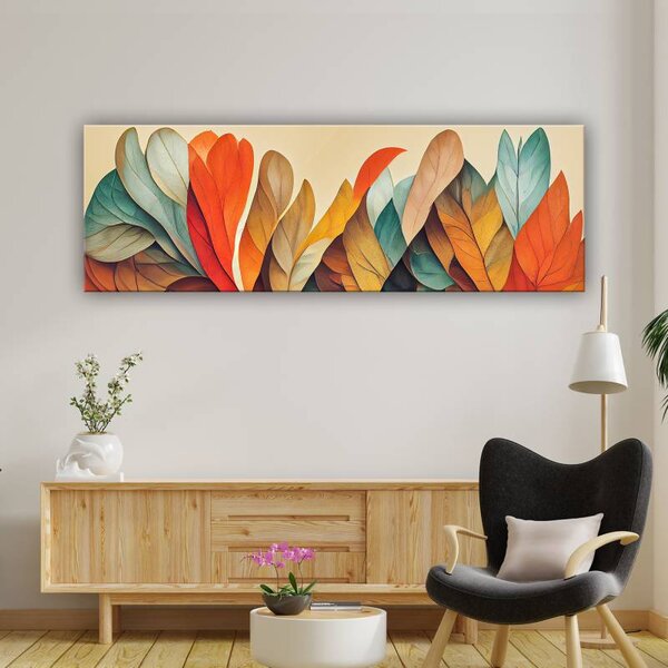 70x40 cm - Színes toll mintázat II vászonkép