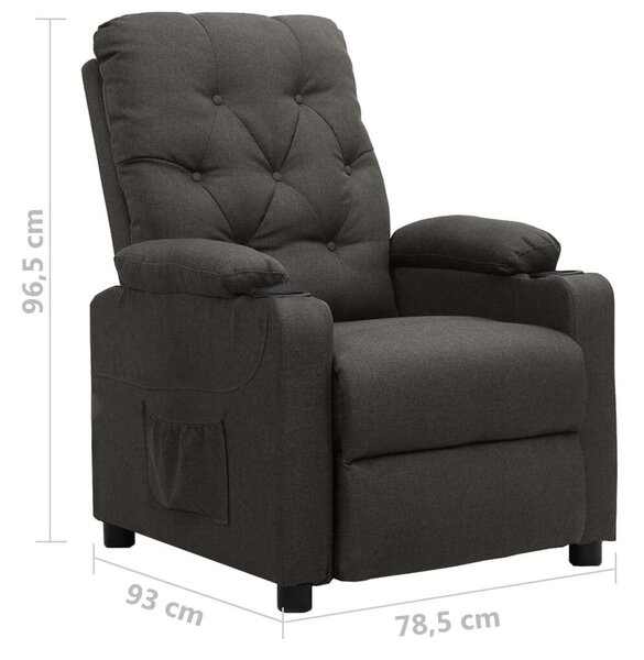 Relax Dönthető Fotel - Sötétszürke Szövet