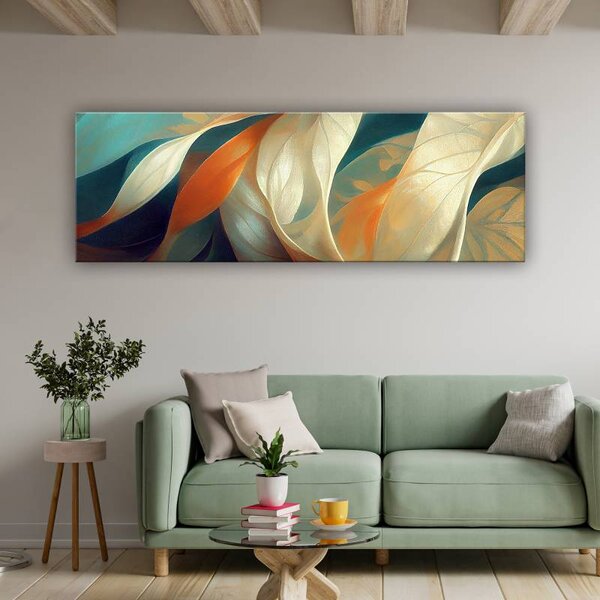 70x40 cm - Színes selyem hullámok II vászonkép