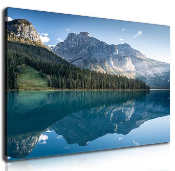 70x40 cm - Tó a hegyek árnyékában vászonkép