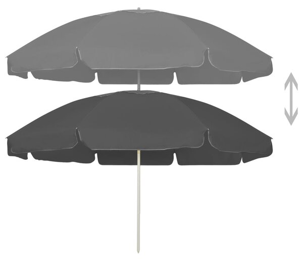Antracitszürke strandnapernyő 240 cm
