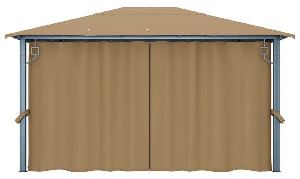 Tópszínű alumíniumpavilon függönnyel 400 x 300 cm