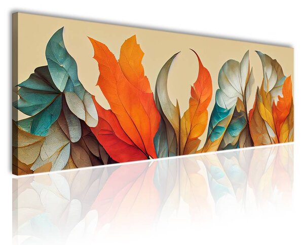 70x40 cm - Színpompás absztrakt falevelek II vászonkép