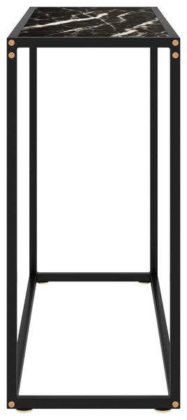 Fekete edzett üveg tálalóasztal 80 x 35 x 75 cm