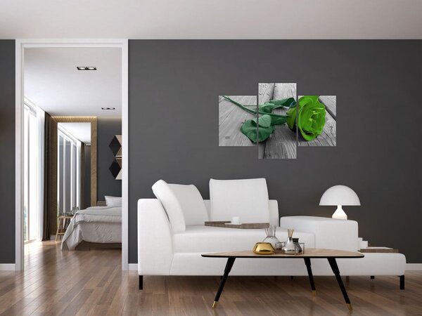 Kép - Zöld rózsa (90x60 cm)