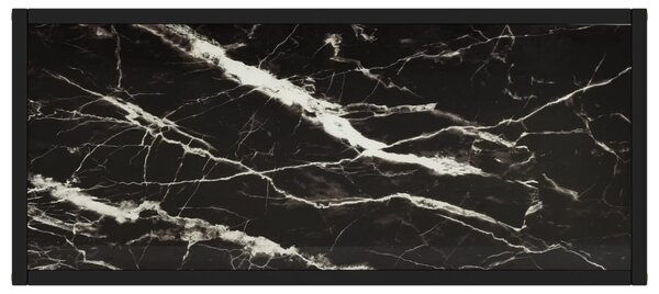Fekete edzett üveg tálalóasztal 80 x 35 x 75 cm