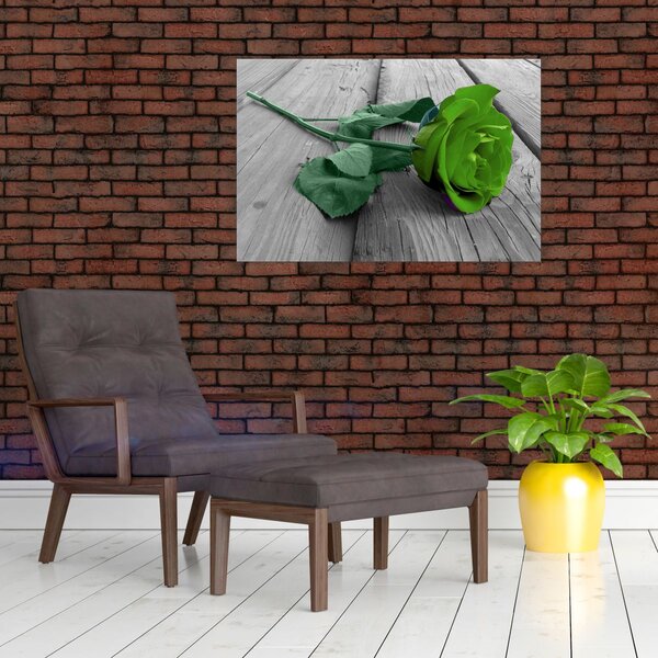 Kép - Zöld rózsa (90x60 cm)