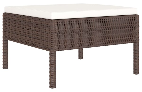 4 részes barna polyrattan kerti bútorszett párnákkal