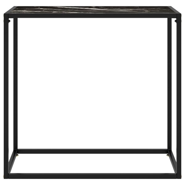 Fekete edzett üveg tálalóasztal 80 x 35 x 75 cm