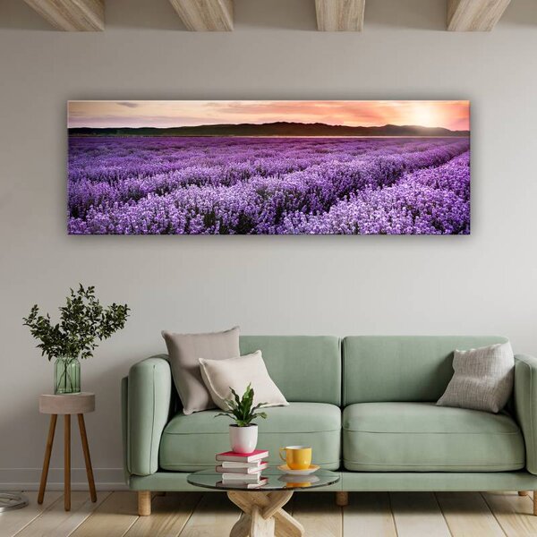 70x40 cm - Levendula és naplemente vászonkép