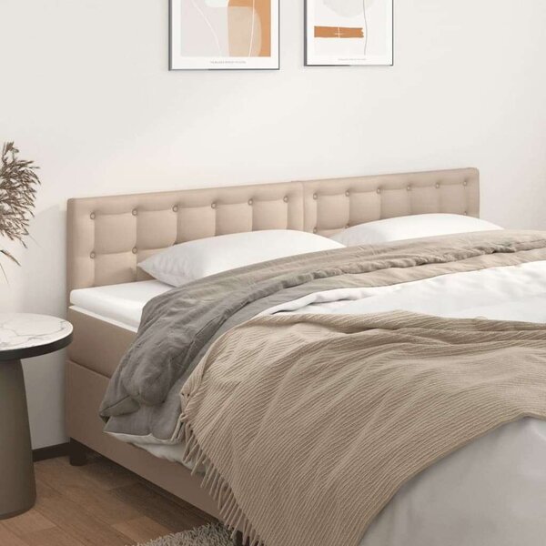VidaXL 2 db cappuccino színű műbőr fejtámla 90 x 5 x 78/88 cm
