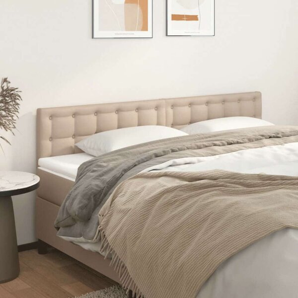 VidaXL 2 db cappuccino színű műbőr fejtámla 90 x 5 x 78/88 cm