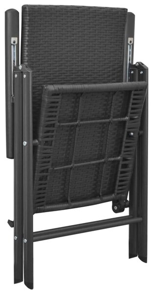 4 db fekete polyrattan kerti szék