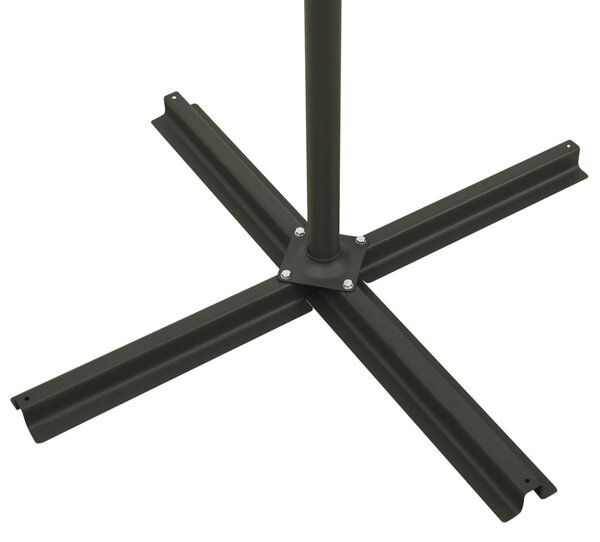 Zöld konzolos napernyő rúddal és LED-fényekkel 300 cm