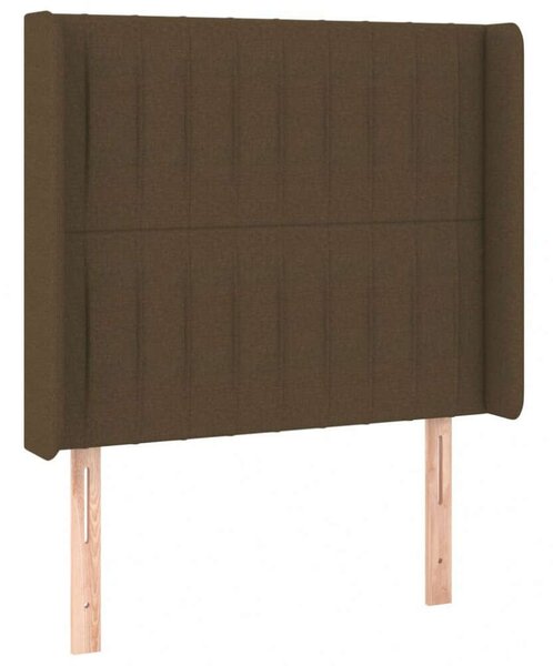 VidaXL Ágyfejtámla - Sötétbarna Szövet - LED - 93x16x118/128cm