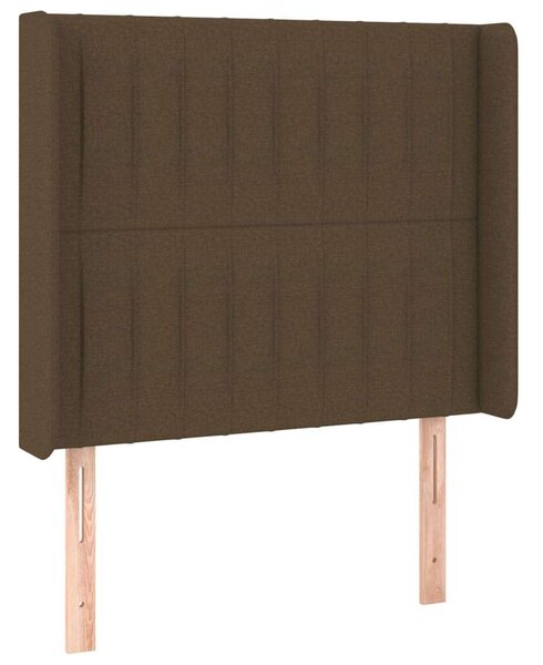VidaXL Ágyfejtámla - Sötétbarna Szövet - LED - 93x16x118/128cm