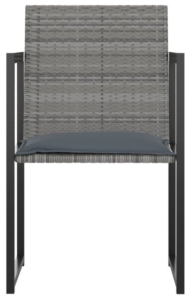 7 részes szürke polyrattan kültéri étkezőgarnitúra párnákkal