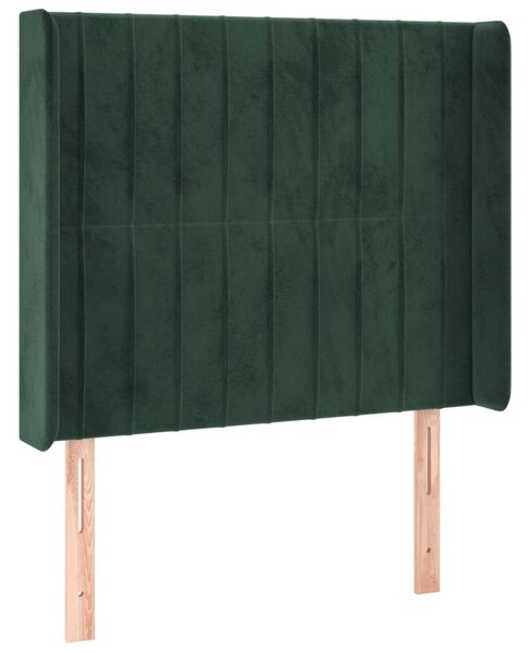 VidaXL sötétzöld bársony LED-es fejtámla 103x16x118/128 cm