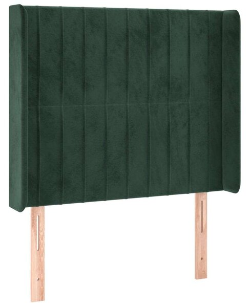 VidaXL sötétzöld bársony LED-es fejtámla 103x16x118/128 cm