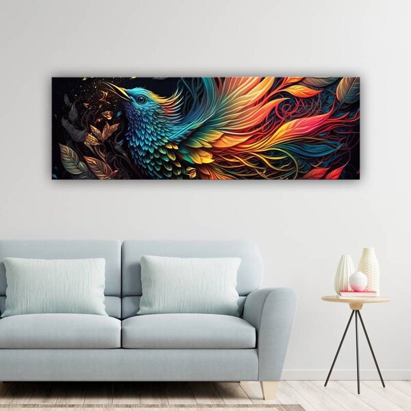 70x40 cm - Különleges színes madár motívum vászonkép