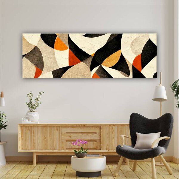 70x40 cm - Fekete piros narancs cikkek vászonkép