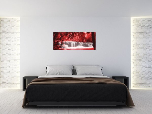 Kép - Vízesés, piros (120x50 cm)