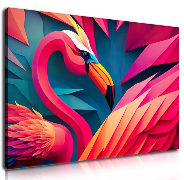 70x40 cm - Piros flamingó vászonkép