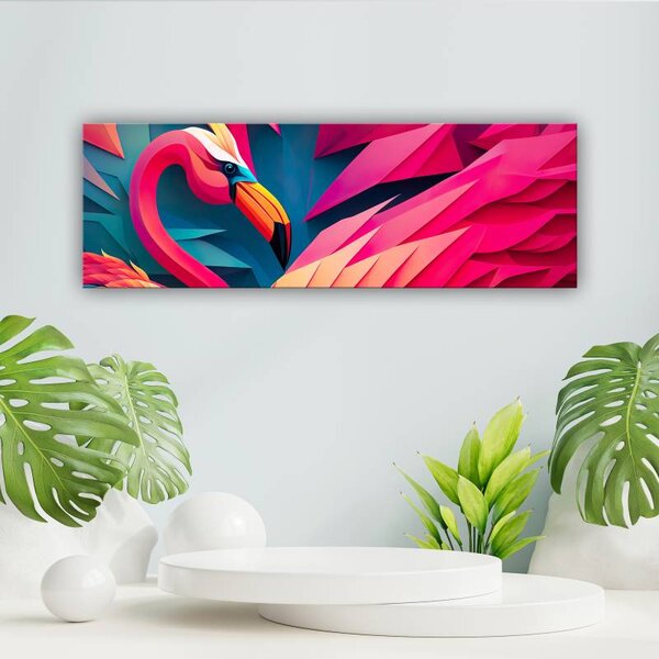 70x40 cm - Piros flamingó vászonkép