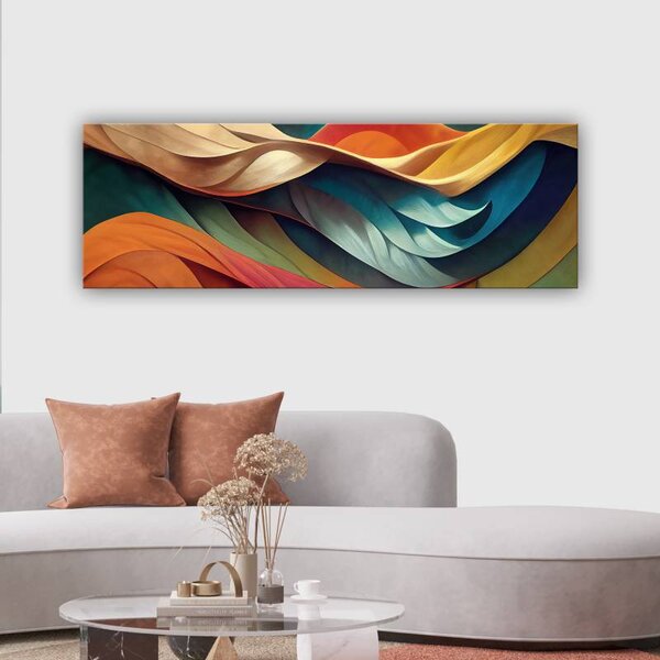 70x40 cm - Különleges színes absztrakt hullámok vászonkép