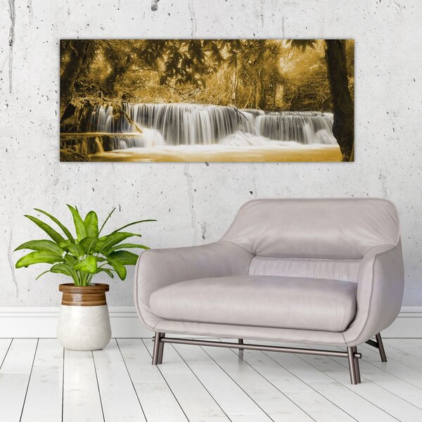 Kép - Vízesés, vintage (120x50 cm)