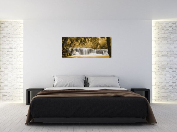 Kép - Vízesés, vintage (120x50 cm)